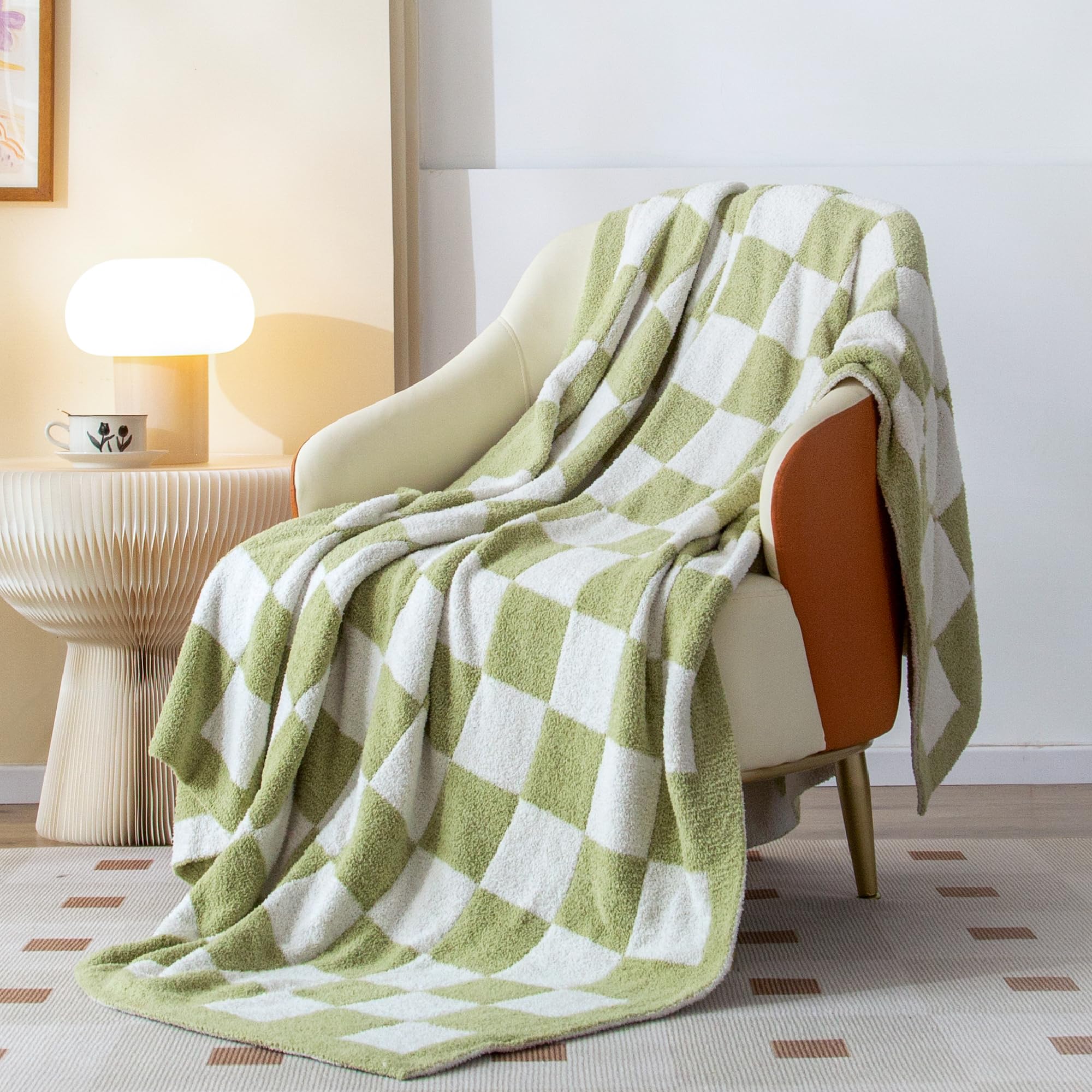 Amazon.com: SeaRoomy Checkered Blanket, Ultra Soft Knitted Blanket